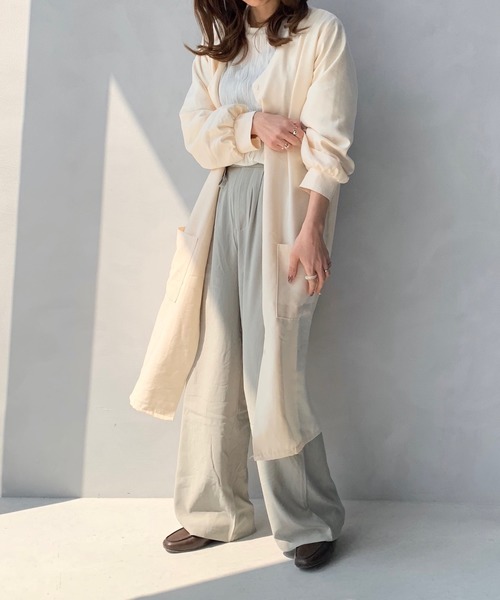 LE MORE（リモア）の「ウエストリボンタックパンツ（その他パンツ・レディース・ベージュ/グレー・FREE）」の8枚目の写真