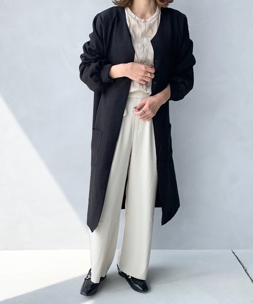 LE MORE（リモア）の「ウエストリボンタックパンツ（その他パンツ・レディース・ベージュ/グレー・FREE）」の12枚目の写真