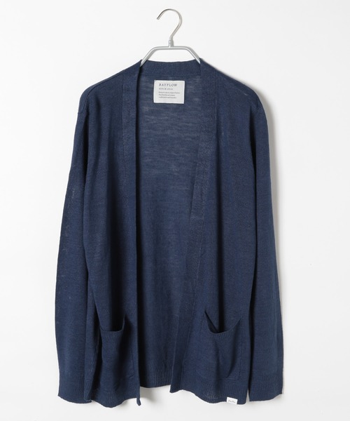 BAYFLOW（ベイフロー）の「リネンラップカーディガン（カーディガン/ボレロ・メンズ・ピンク/ライトグリーン/ネイビー/ベージュ・LARGE/MEDIUM）」の4枚目の写真