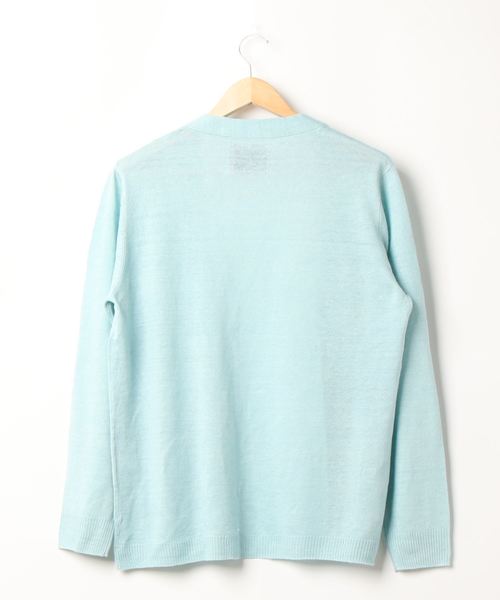 BAYFLOW（ベイフロー）の「リネンラップカーディガン（カーディガン/ボレロ・メンズ・ピンク/ライトグリーン/ネイビー/ベージュ・LARGE/MEDIUM）」の7枚目の写真