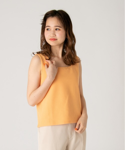 mystic（ミスティック）の「ワッフルスクエアタンクトップ（タンクトップ・レディース・アイボリー/ブラック/モカ/オレンジ・FREE）」の4枚目の写真