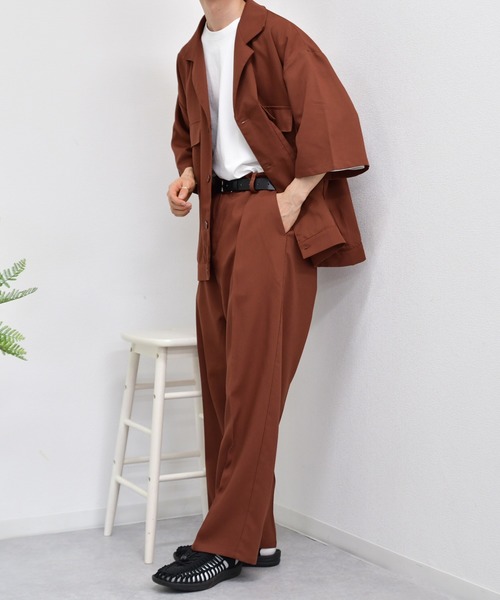 kutir(クティール)の「センタープレスパンツ セットアップ着用可能(スラックス・メンズ・ライトブルー/パープル/ライトベージュ/レンガ・SMALL/MEDIUM/LARGE)」の6枚目の写真