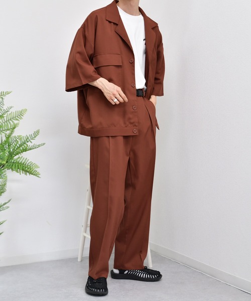 kutir(クティール)の「センタープレスパンツ セットアップ着用可能(スラックス・メンズ・ライトブルー/パープル/ライトベージュ/レンガ・SMALL/MEDIUM/LARGE)」の7枚目の写真