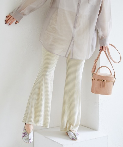 Heather(ヘザー)の「プリーツベロアパンツ 896365(その他パンツ・レディース・アイボリー/ブラック/ブルー・FREE)」の2枚目の写真