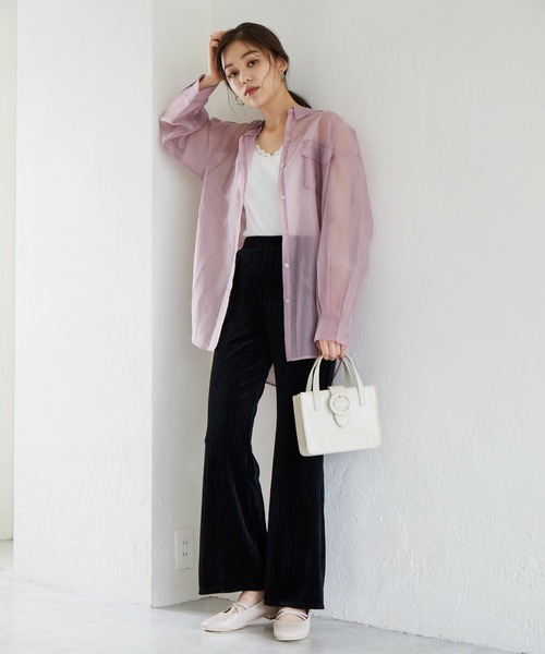 Heather(ヘザー)の「プリーツベロアパンツ 896365(その他パンツ・レディース・アイボリー/ブラック/ブルー・FREE)」の4枚目の写真