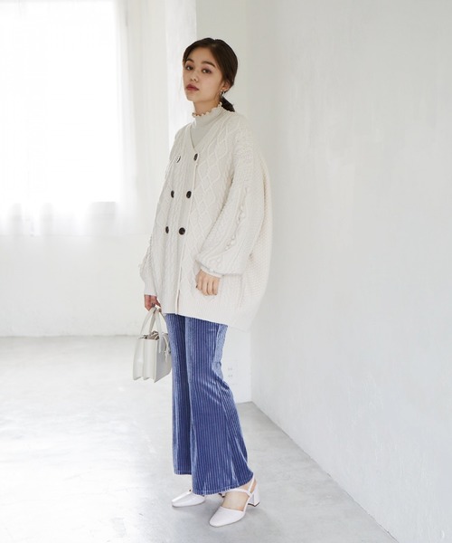 Heather(ヘザー)の「プリーツベロアパンツ 896365(その他パンツ・レディース・アイボリー/ブラック/ブルー・FREE)」の8枚目の写真