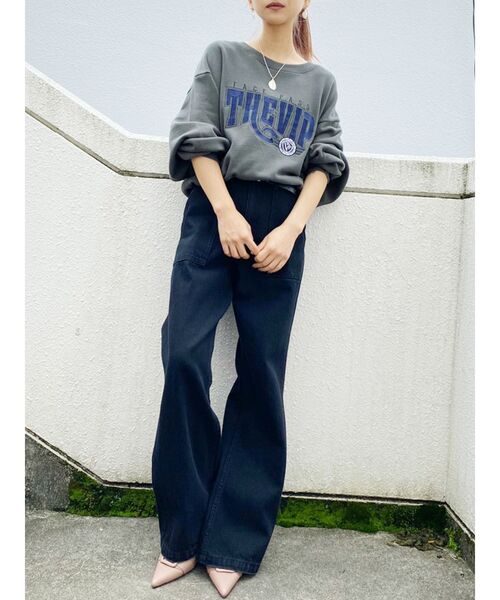 GYDA（ジェイダ）の「THE VIPショートスウェットプルオーバー（スウェット・レディース・グレー/オフホワイト/グリーン・FREE）」の15枚目の写真