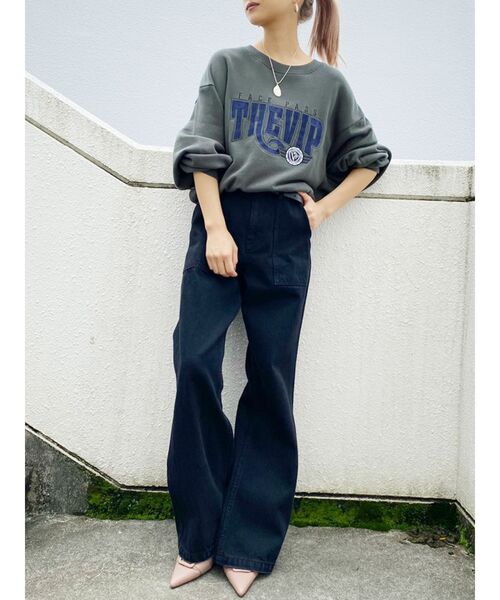 GYDA（ジェイダ）の「THE VIPショートスウェットプルオーバー（スウェット・レディース・グレー/オフホワイト/グリーン・FREE）」の16枚目の写真