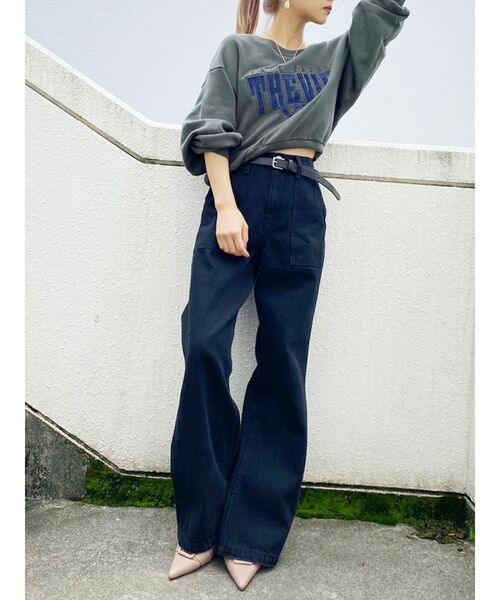 GYDA（ジェイダ）の「THE VIPショートスウェットプルオーバー（スウェット・レディース・グレー/オフホワイト/グリーン・FREE）」の17枚目の写真