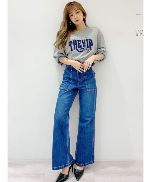 GYDA（ジェイダ）の「THE VIPショートスウェットプルオーバー（スウェット・レディース・グレー/オフホワイト/グリーン・FREE）」の20枚目の写真