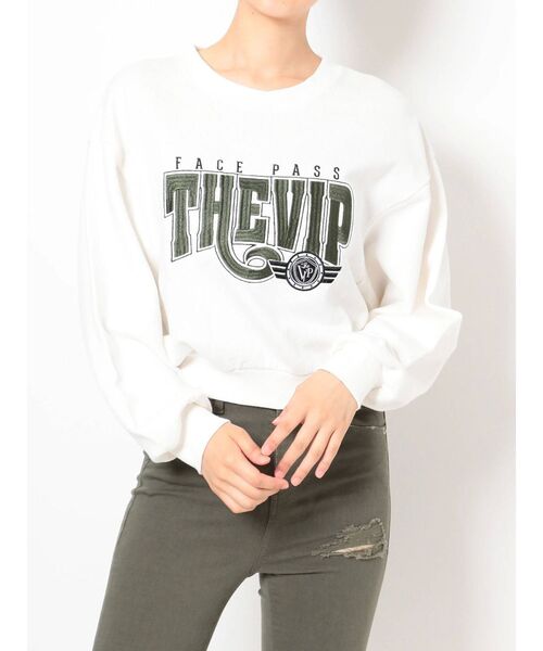 GYDA（ジェイダ）の「THE VIPショートスウェットプルオーバー（スウェット・レディース・グレー/オフホワイト/グリーン・FREE）」の21枚目の写真