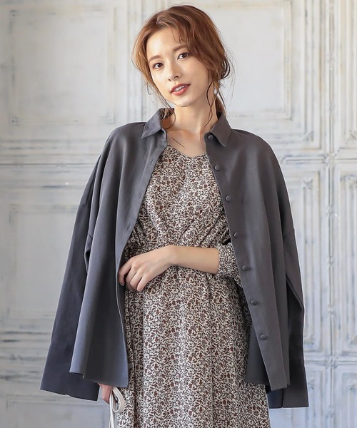 KOBE LETTUCE（コウベレタス）の「ツイルシャツジャケット（その他アウター・レディース・ベージュ/カーキ/チャコール・FREE）」の2枚目の写真