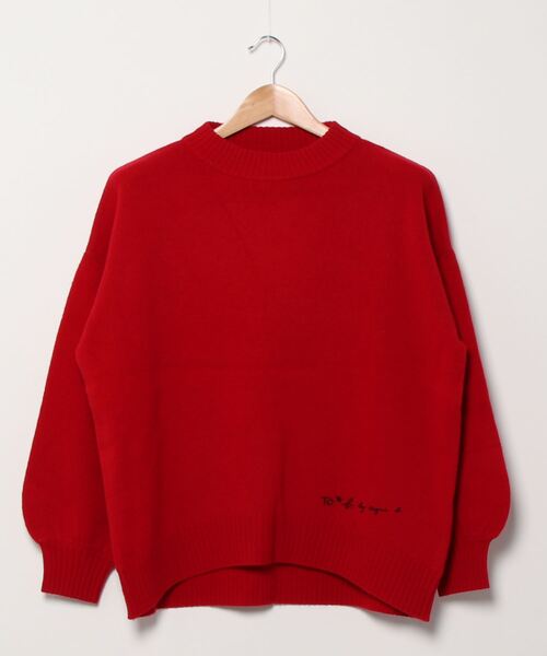 【再値下げ】【美品】To b. by agnès b.の赤タートルリブニット ニュータートルプルオーバー ｜To b. by agnès b.（トゥービー
