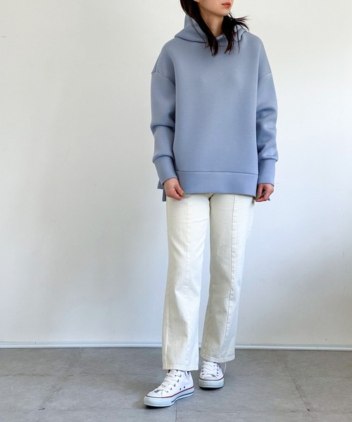 ottilie(オティーリエ)の「ボンディングパーカー(パーカー・レディース・ナチュラル/チャコールグレー/ブラック/モカ/サックスブルー・FREE)」の15枚目の写真