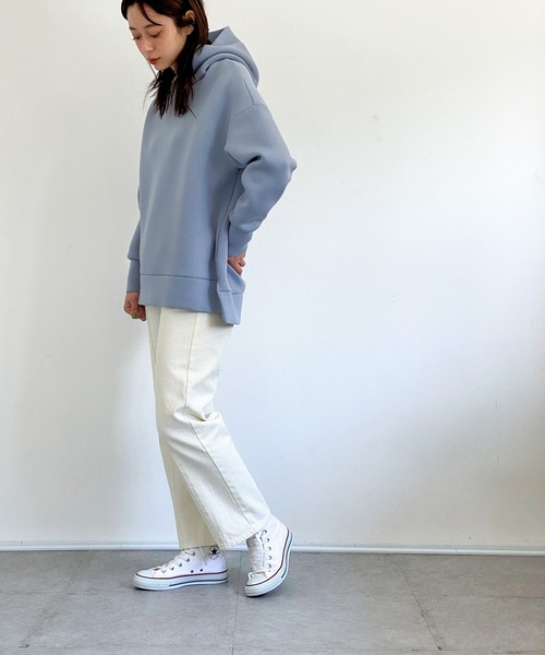ottilie(オティーリエ)の「ボンディングパーカー(パーカー・レディース・ナチュラル/チャコールグレー/ブラック/モカ/サックスブルー・FREE)」の17枚目の写真