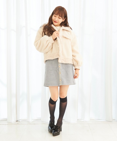 売れ筋がひ スウェードカラーボアブルゾン ジャンパー ブルゾン