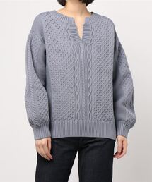 HONEYSUCKLE ROSE | 【HONEYSUCKLE ROSE】洗える軽ふわキーネック(ニット/セーター)