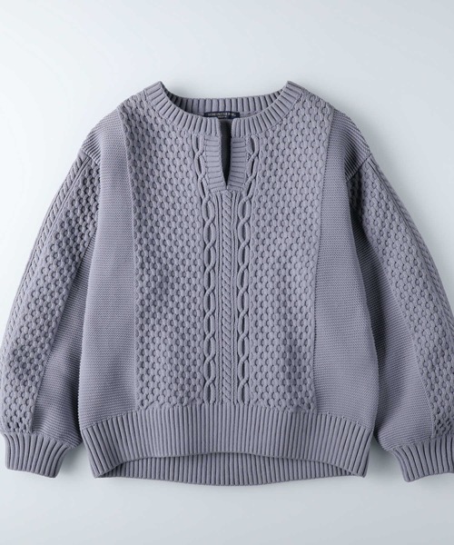 HONEYSUCKLE ROSE（ハニーサックルローズ）の「【HONEYSUCKLE ROSE】洗える軽ふわキーネック（ニット/セーター・レディース・ベージュ/ブラウン/グレー/オフホワイト/ピンク/ブルー・M/L）」の12枚目の写真