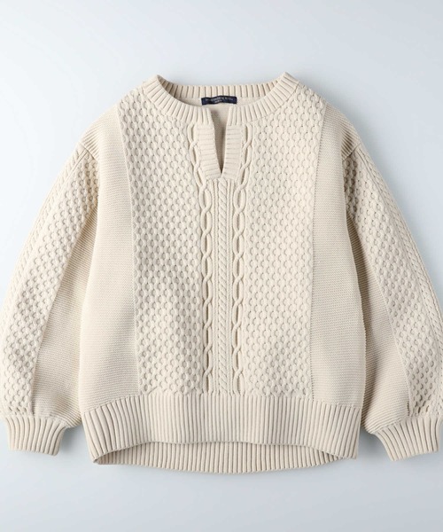 HONEYSUCKLE ROSE（ハニーサックルローズ）の「【HONEYSUCKLE ROSE】洗える軽ふわキーネック（ニット/セーター・レディース・ベージュ/ブラウン/グレー/オフホワイト/ピンク/ブルー・M/L）」の10枚目の写真