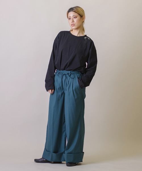 Questioning（クエスチョニング）の「Questioning ワイドパンツ（その他パンツ・メンズ・グレー/カーキ/グリーン・M/L）」の2枚目の写真