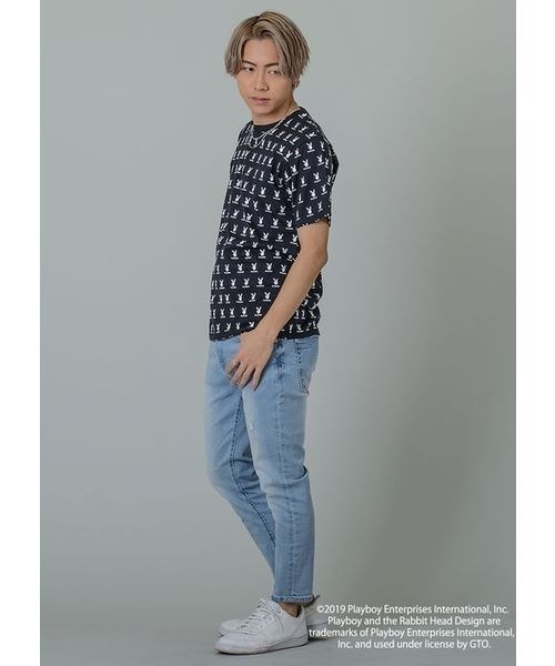 REGIEVO(レジエボ)の「【PLAYBOY×REGIEVO】別注 総ラビットプリントTシャツ(Tシャツ/カットソー・メンズ・オフホワイト/ブラック・S/M/L/XL)」の10枚目の写真