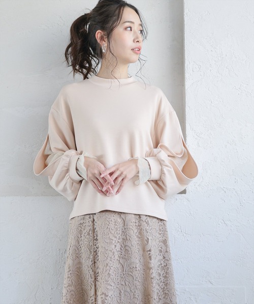 セール オーガンジー袖切替トップス 21ss新作 Tシャツ カットソー Clear クリア のファッション通販 Zozotown