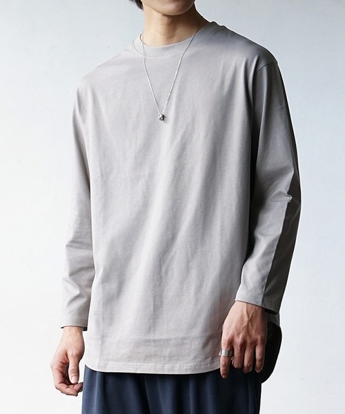 MinoriTY(マイノリティ)の「【MinoriTY】裾ラウンドレイヤードロンT インナー用ロンT メンズ オーバーサイズ ルーズフィット ビッグシルエット(Tシャツ/カットソー・メンズ・オフホワイト/ブラック/グレー系その他/ブルーグレー/クリーム/パープル系その他/ブラウン系その他/チャコール/キナリ/ブラック系その他2/ホワイト系その他/ブラック系その他/ライトグレー/グレー系その他3/ホワイト系その他3/ホワイト系その他4/アッシュグレー/グレー系その他2/ホワイト系その他2・M/L/S)」の22枚目の写真