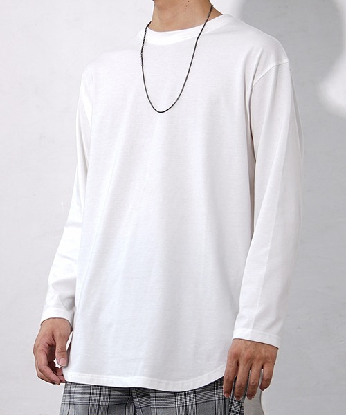 MinoriTY】裾ラウンドレイヤードロンT インナー用ロンT メンズ
