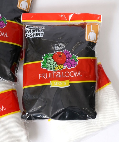 FRUIT OF THE LOOM(フルーツオブザルーム)の「FRUIT OF THE LOOM/フルーツオブザルーム ワッフル 無地 クルーネック ロングスリーブTシャツ/パックT(Tシャツ/カットソー・メンズ・ホワイト/ブラック・M/L/XL/S)」の4枚目の写真