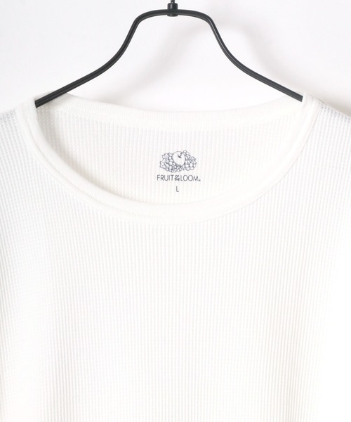 FRUIT OF THE LOOM(フルーツオブザルーム)の「FRUIT OF THE LOOM/フルーツオブザルーム ワッフル 無地 クルーネック ロングスリーブTシャツ/パックT(Tシャツ/カットソー・メンズ・ホワイト/ブラック・M/L/XL/S)」の12枚目の写真