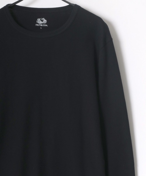 FRUIT OF THE LOOM(フルーツオブザルーム)の「FRUIT OF THE LOOM/フルーツオブザルーム ワッフル 無地 クルーネック ロングスリーブTシャツ/パックT(Tシャツ/カットソー・メンズ・ホワイト/ブラック・M/L/XL/S)」の8枚目の写真