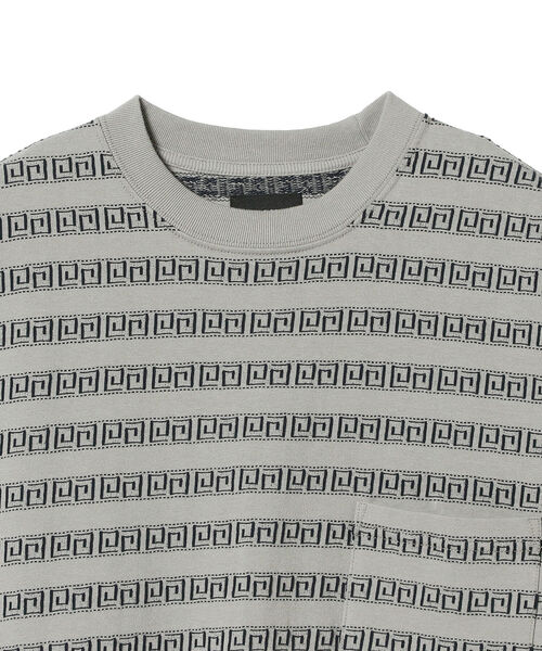 BEAMS（ビームス）の「BEAMS / ジャカード ボーダー Tシャツ（Tシャツ/カットソー・メンズ・グレー/グリーン・SMALL/X-LARGE/MEDIUM/LARGE）」の9枚目の写真