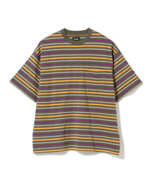 BEAMS（ビームス）の「BEAMS / ジャカード ボーダー Tシャツ（Tシャツ/カットソー・メンズ・グレー/グリーン・SMALL/X-LARGE/MEDIUM/LARGE）」の13枚目の写真