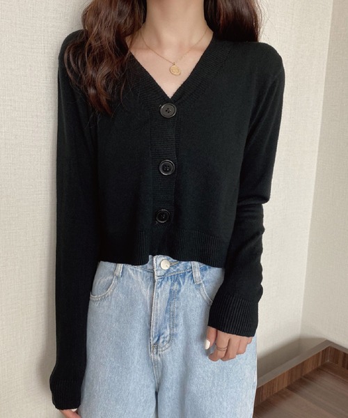 meJane（ミージェーン）の「Vネックショートニットカーディガン（カーディガン/ボレロ・レディース・ホワイト/ブラック/イエロー/オレンジ/ブルー/グリーン・FREE）」の13枚目の写真