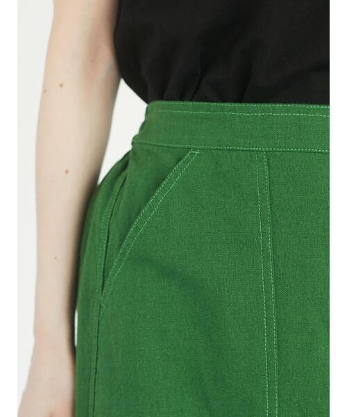 Green　Parks（グリーンパークス）の「ベルギーリネンブレンド　セミタイトスカート＊（スカート・レディース・チャコールグレー/ベージュ/グリーン・FREE）」の22枚目の写真