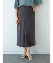 ベルギーリネンブレンド セミタイトスカート*