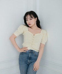 ANDGEEBEE | パールコンパクトトップス(ニット/セーター)