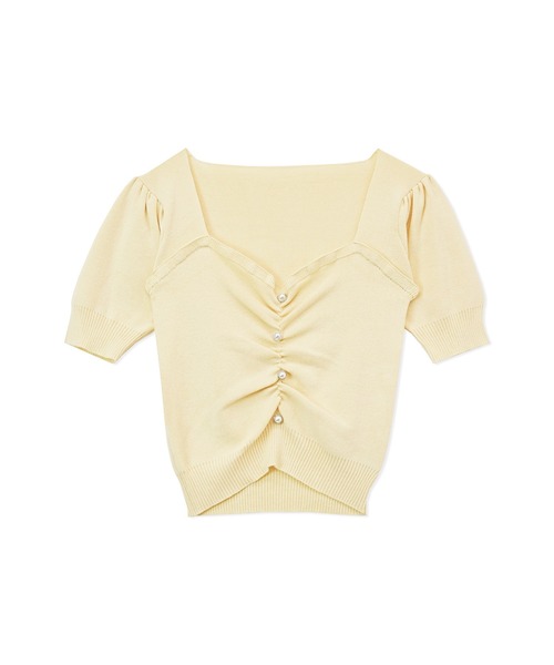 ANDGEEBEE（アンジービー）の「パールコンパクトトップス（ニット/セーター・レディース・アイボリー/ブルー・MEDIUM）」の3枚目の写真