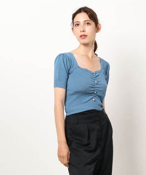 ANDGEEBEE（アンジービー）の「パールコンパクトトップス（ニット/セーター・レディース・アイボリー/ブルー・MEDIUM）」の11枚目の写真