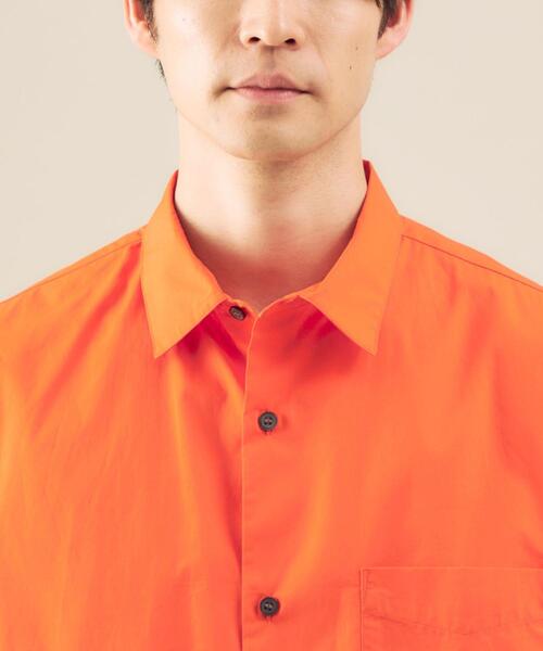 green label relaxing（グリーンレーベルリラクシング）の「【 WEB限定 】[ GLR/ -or ] オーバーサイズ レギュラーカラー 半袖 シャツ ユニセックス（シャツ/ブラウス・メンズ・ホワイト/ベージュ/オレンジ/ライトブルー・S/M/L）」の15枚目の写真