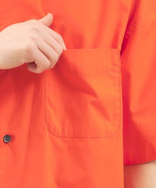 green label relaxing（グリーンレーベルリラクシング）の「【 WEB限定 】[ GLR/ -or ] オーバーサイズ レギュラーカラー 半袖 シャツ ユニセックス（シャツ/ブラウス・メンズ・ホワイト/ベージュ/オレンジ/ライトブルー・S/M/L）」の17枚目の写真