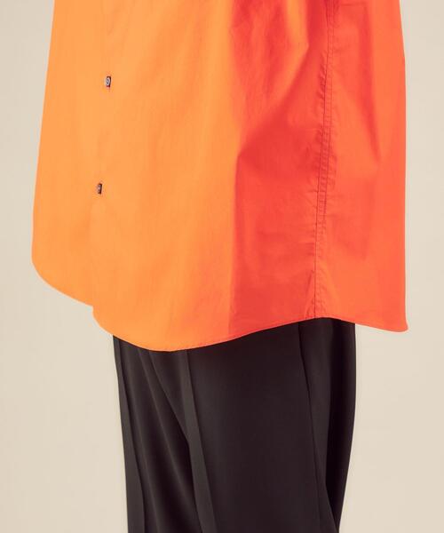 green label relaxing（グリーンレーベルリラクシング）の「【 WEB限定 】[ GLR/ -or ] オーバーサイズ レギュラーカラー 半袖 シャツ ユニセックス（シャツ/ブラウス・メンズ・ホワイト/ベージュ/オレンジ/ライトブルー・S/M/L）」の8枚目の写真