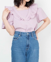 WEGO | WEGO/ギンガムオープンショルダーバックリボンブラウス(シャツ/ブラウス)