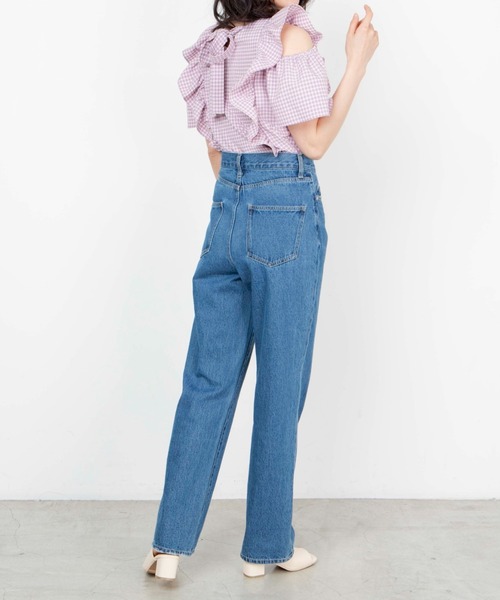 WEGO（ウィゴー）の「WEGO/ギンガムオープンショルダーバックリボンブラウス（シャツ/ブラウス・レディース・グリーン系その他2/パープル系その他2・FREE）」の10枚目の写真