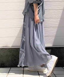 Q | バイカラーマイクロプリーツペイズリースカート(スカート)