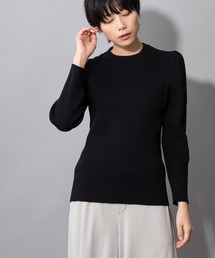 Munich | カシミアコットンリブ　パフスリーブニットプルオーバー(ニット/セーター)