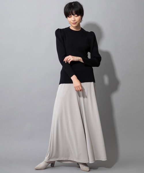 Munich（ミューニック）の「カシミアコットンリブ　パフスリーブニットプルオーバー（ニット/セーター・レディース・ブラック/レッド/カーキ/モカ・FREE）」の15枚目の写真