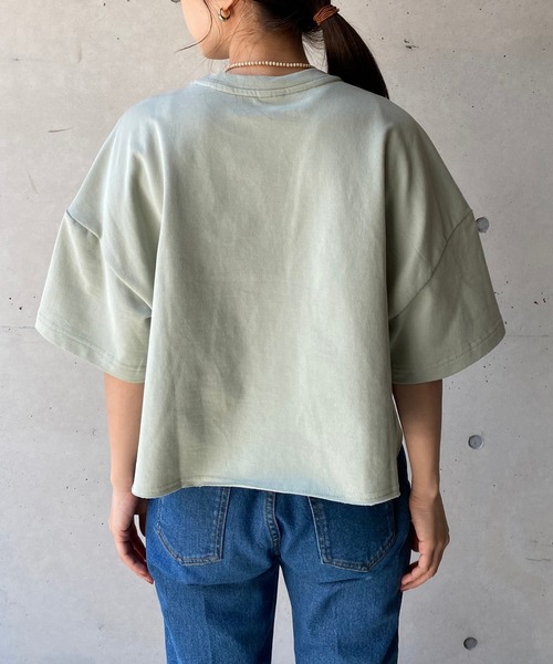 PUMA（プーマ）の「【PUMA/プーマ】ローエッジ半袖スエット（Tシャツ/カットソー・レディース・カーキ/ブラック・SMALL）」の7枚目の写真