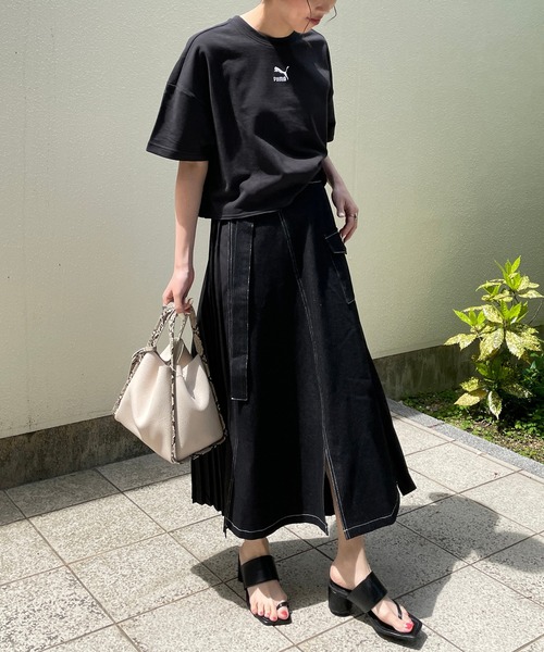 PUMA（プーマ）の「【PUMA/プーマ】ローエッジ半袖スエット（Tシャツ/カットソー・レディース・カーキ/ブラック・SMALL）」の16枚目の写真