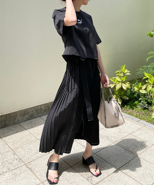 PUMA（プーマ）の「【PUMA/プーマ】ローエッジ半袖スエット（Tシャツ/カットソー・レディース・カーキ/ブラック・SMALL）」の18枚目の写真